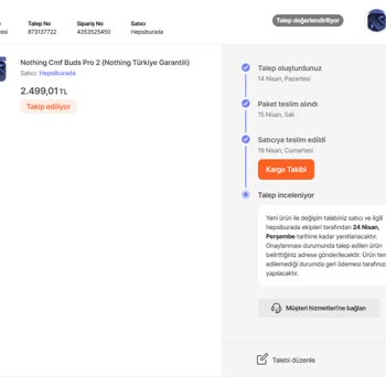 Yanlış Ürün Gönderimi Ve Mağduriyetimin Giderilmemesi