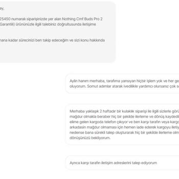 Yanlış Ürün Gönderimi Ve Mağduriyetimin Giderilmemesi