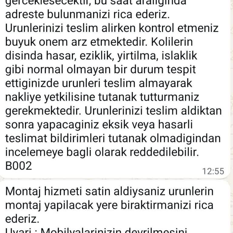 Mobilya Teslimatı Saatinde Yapılmadı Site Kuralları Göz Ardı Edildi