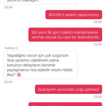 Yemek Sepeti'nde Eksik Ürün Ve Yetersiz İade Sorunu