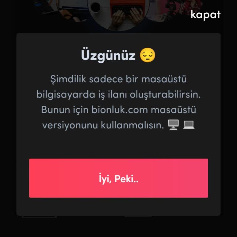 Bionlukta Mobilden İlan Veremiyorum Ödeme Yaptım Çözüm Bekliyorum
