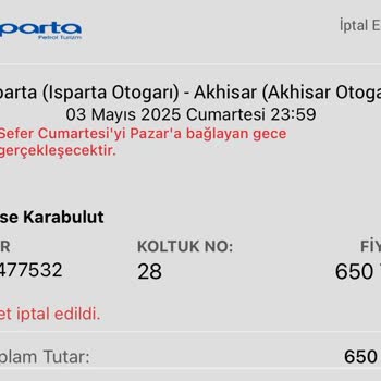 Bilet İptali Sonrası Yetersiz İade Ve Destek Sorunu