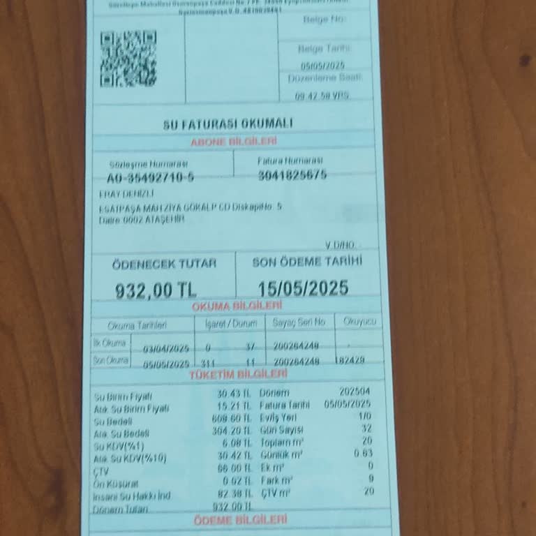 Su Faturasında Anormal Artış Ve Haksız Yüksek Birim Fiyatlar