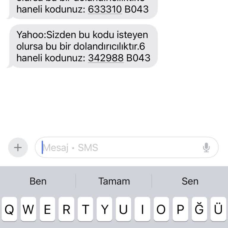 Bilinmeyen Numaradan Gelen Yahoo Doğrulama Kodları Kafamı Karıştırdı