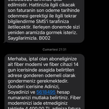İnternet Sağlayıcıları Arasında Modem İadesi Ve Fatura Sorunu