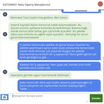 Yanlış Ve Tomurcuklu Çiçek Gönderimi, İlgisiz Müşteri Hizmetleri