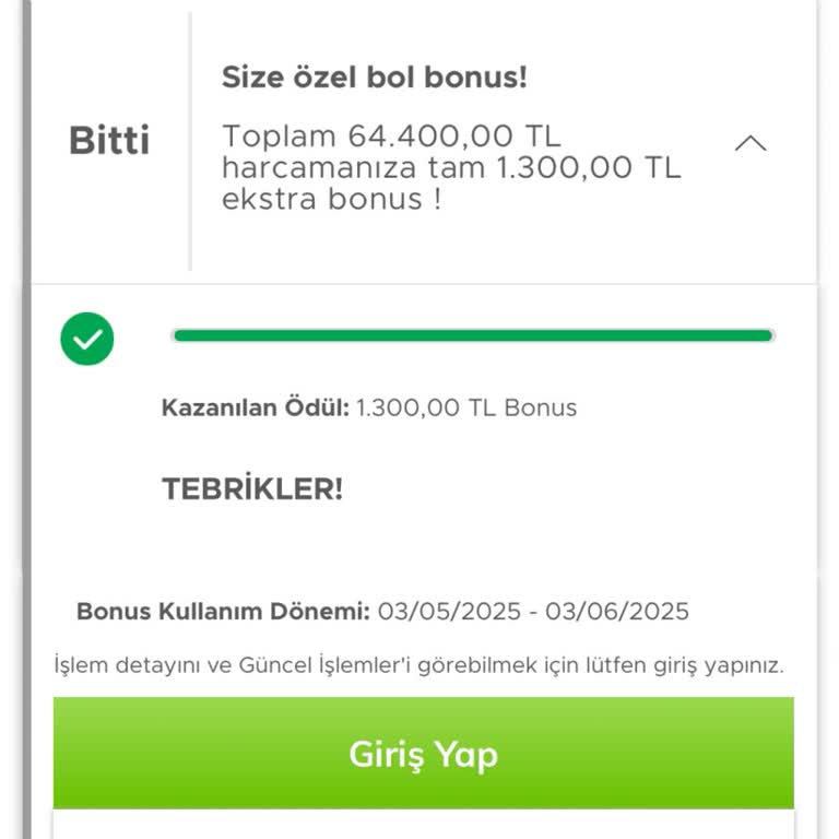 Kazandığım Bonus Puanlar Yüklenmedi