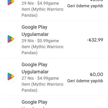 Google Play İade Onaylandı Ama Para Hesabıma Geçmedi