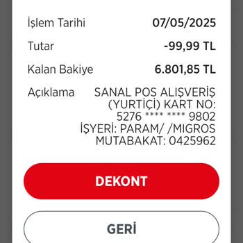 Migros Hesabımdan Fazla Ödeme Çekildi, İade Bekliyorum
