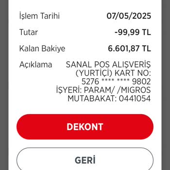 Migros Hesabımdan Fazla Ödeme Çekildi, İade Bekliyorum
