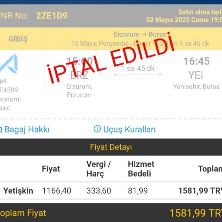 Ajet Kampanyalı Bilet İptalinde Yüksek Vergi Kesintisi Ve Eksik İade