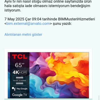 Arızalı Televizyon İçin Değişim Talebi Sonuçsuz Kaldı, Maddi Ve Manevi Mağduriyet Yaşıyorum