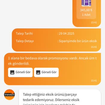 Aldığım Kampanyalı Üründe Eksik Gönderim Ve Yanıltıcı Bilgilendirme