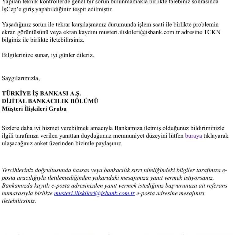 İşCep Ticari İşlemler Yapılamıyor Müşteri Hizmetleri Çözüm Sunmuyor