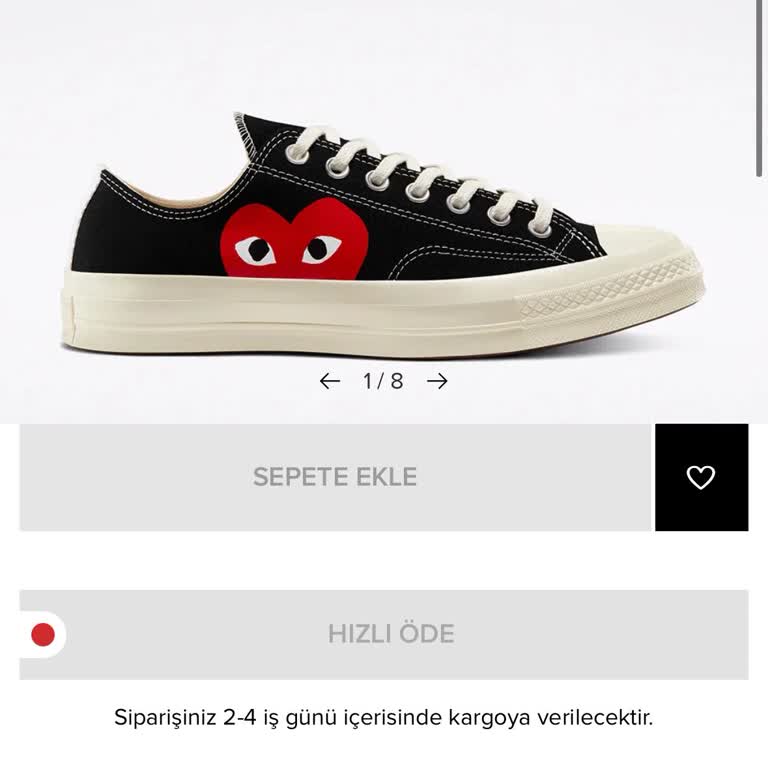 Converse Comme Des Garçons Modelinin Stok Bilgisi Paylaşılmıyor