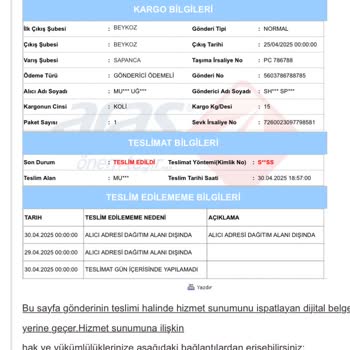 Siparişim Teslim Edilmedi, Destek Alamıyorum