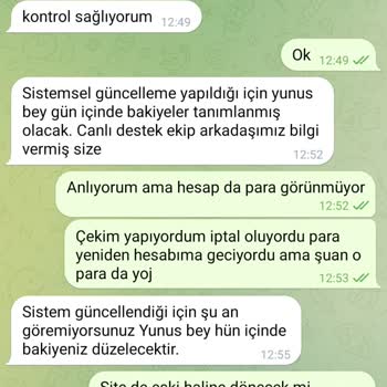 Site Altyapı Değişikliği Sonrası Hesap Bakiyem Silindi