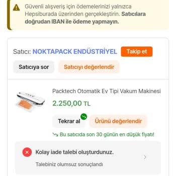 Nokta Ambalaj Vakum Makinesi Aldık, Vakumlama Yapmıyor