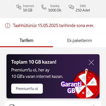 Yıllardır Müşterisi Olduğum Vodafone'dan Yüksek Fiyatlı Tarife Zorunluluğu