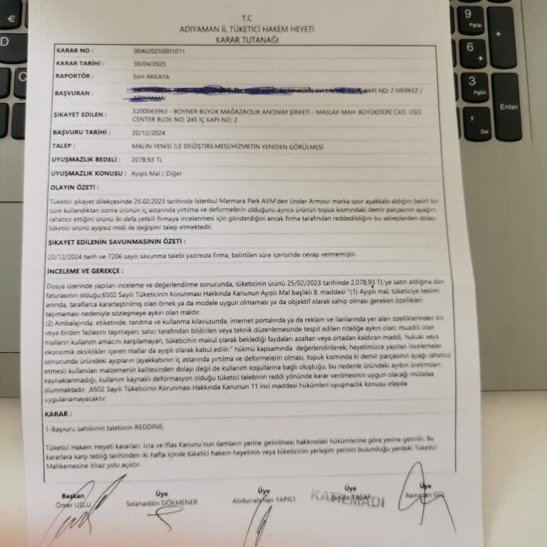 Adıyaman Tüketici Hakem Heyeti'nin Taraflı Ve Yetersiz Kararları