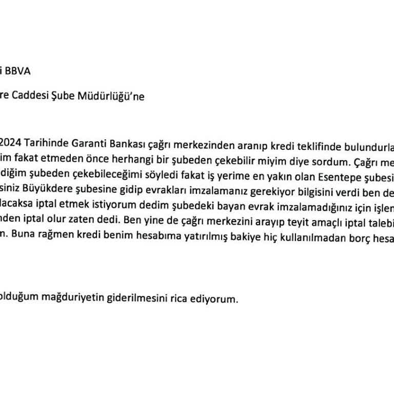 Kullanmadığım Kredi Yüzünden Haksız Faiz Yansıtılması