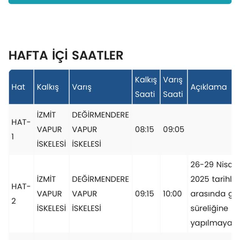 Kocaeli Büyükşehir Belediyesi Deniz Seferi İptal Edilmesi