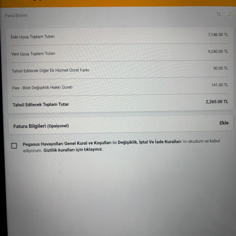 Flex Özelliğine Rağmen Bilet Değişikliğinde Ücret Kesilmesi