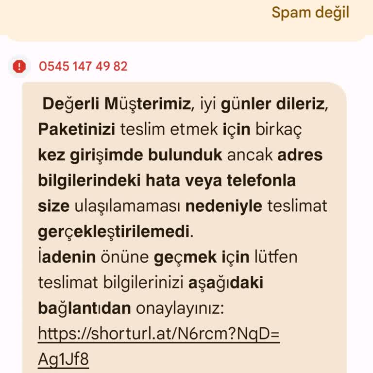 Bilinmeyen Numara Üzerinden Yanıltıcı Kargo Mesajı Deneyimi