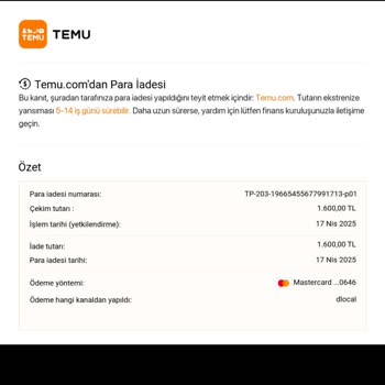 İptal Edilen İşlemde Para İadesi Yapılmadı