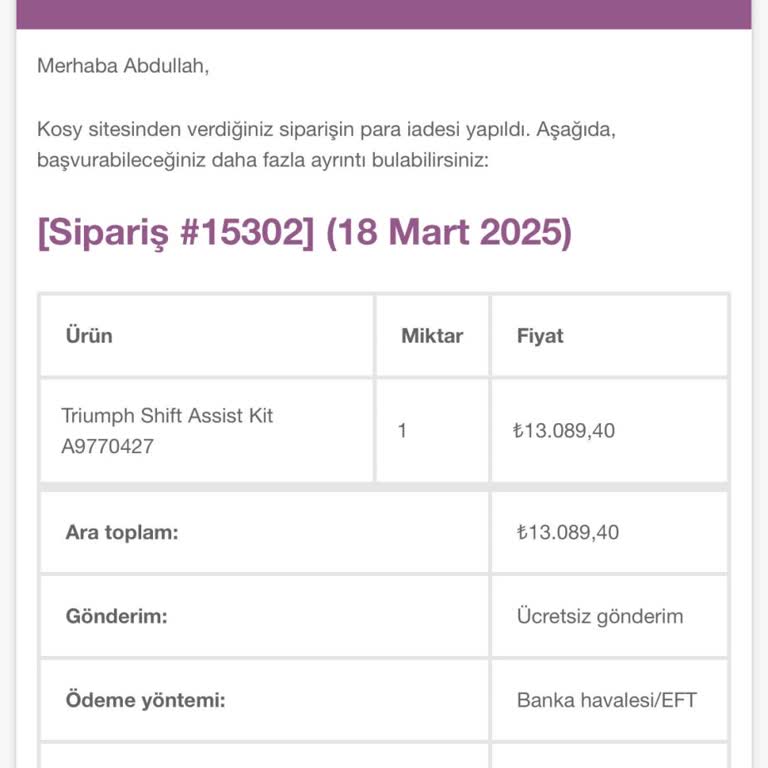 Quickshifter Parçası Sorunu Ve İade Mağduriyeti