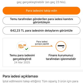 Temu İptal Edilen Ürünün Ödemesi İki Aydır Yapılmadı