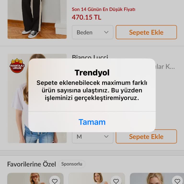 Hesabımda Sepete Ürün Ekleme Sınırı Sorunu Yaşıyorum