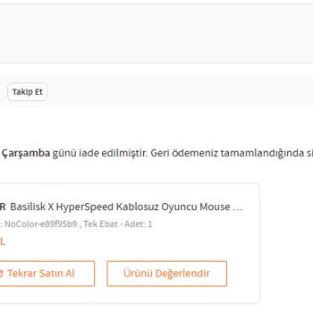 Onayım Olmadan İade Ve Mağduriyet: Satın Aldığım Mouse'un Sorunu Çözülmedi!