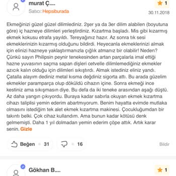 P****** Ekmek Kızartma Makinesinde Malzeme Hatası Ve Müşteri Hizmetlerinde Mağduriyet