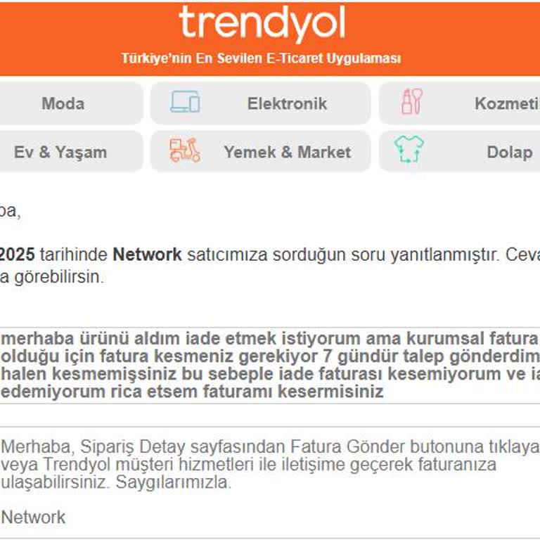 Faturam Ulaşmadığı İçin İade Yapamıyorum!