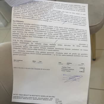 Enza Güzellik Merkezi'nde Hizmet Alamama Ve Ücret İadesi Sorunu