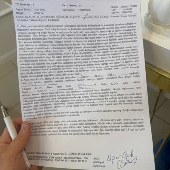 Enza Güzellik Merkezi'nde Hizmet Alamama Ve Ücret İadesi Sorunu