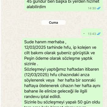 Enza Güzellik Merkezi'nde Hizmet Alamama Ve Ücret İadesi Sorunu