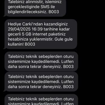 Vodafone Uygulamasında Tarife Değişikliği Yapılamıyor Talebim Sonuçsuz Kaldı