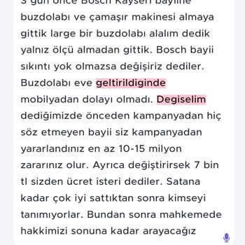 Bosch Bayisinden Alınan Ürünlerde Değişim Sorunu Ve Ek Ücret Talebi