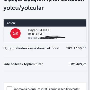 THY Bilet Değişikliği Ve İptalinde Ücretsiz İşlem Sorunu