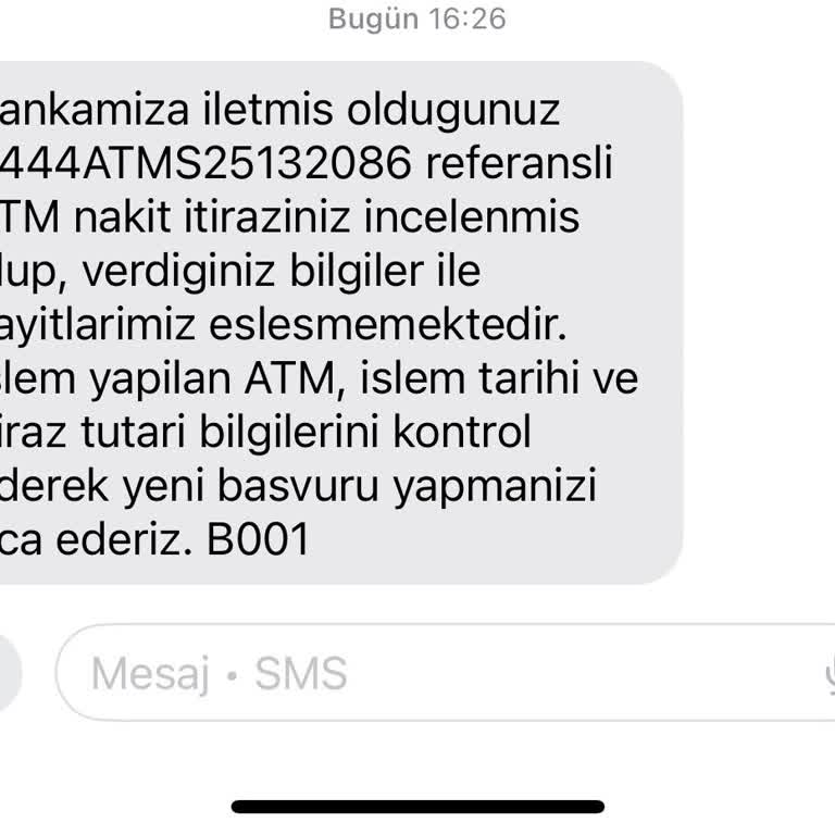 ATM'de El Konulan Paranın İadesi İçin Çözüm Bekliyorum