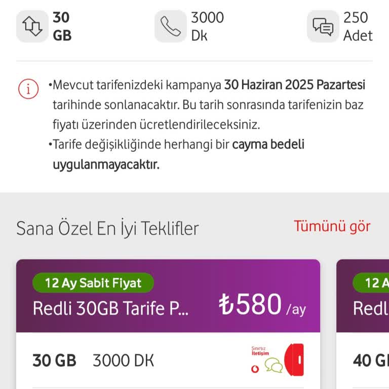 Taahhüt Bitince Paket Fiyatı Aşırı Arttı, Uygun Teklif Bekliyorum
