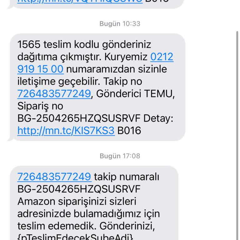Adıma Olmayan Siparişler İçin Sürekli Kargo Mesajı Alıyorum
