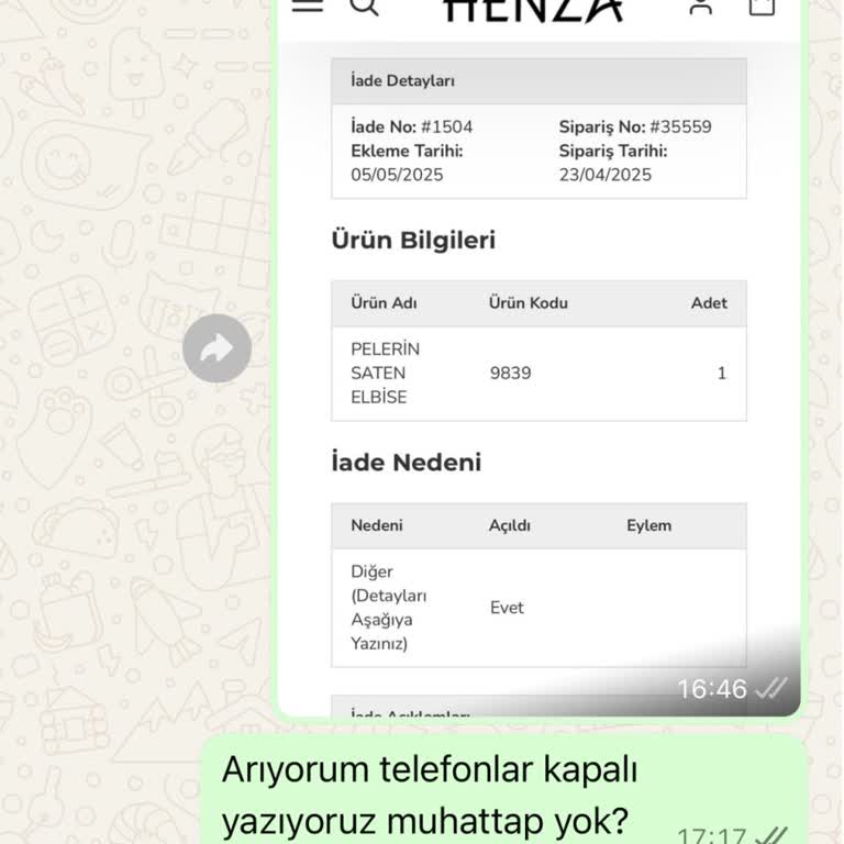 İade Sürecinde Muhatap Bulamamak Ve Kalitesiz Ürünler