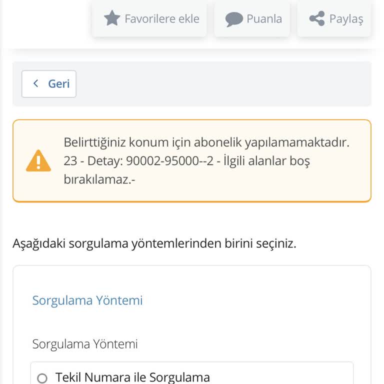 Yeni Abonelikte Hata Mesajı: Sayaç Numaram Kabul Edilmiyor