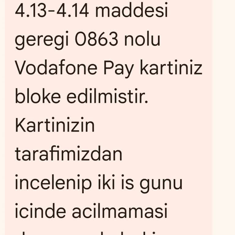 Vodafone Pay Sanal Kartım Haksız Yere Bloke Edildi, Bakiyeme Erişemiyorum