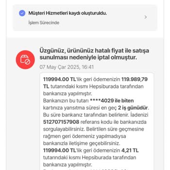 Hatalı Fiyat Gerekçesiyle Siparişimin İptal Edilmesi Hayal Kırıklığı Yarattı