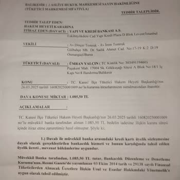 Kart Aidatı İadesi Sonrası Beklenmedik Dava Ve Masraf Şoku