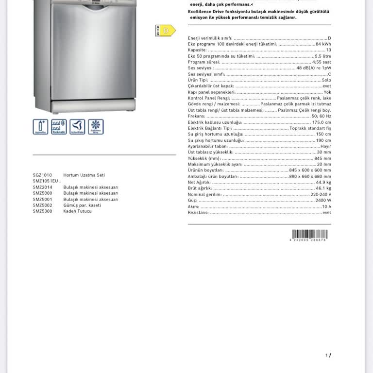 Bosch Bulaşık Makinesi Beklenen Sessizlikte Değil, Servis Ve Bayi Çözüm Sunmuyor